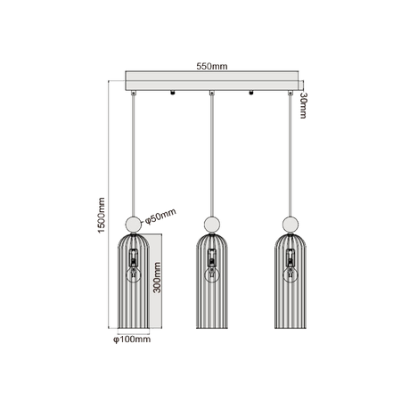 Elegancka biała lampa wisząca 3-punktowa (LP-939/3L white) - Light Prestige