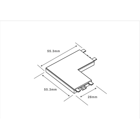 Elegancki czarny łącznik natynkowy L Magnetic Slim (LP-656-MAG SLIM łącznik L SM BK) - Light Prestige